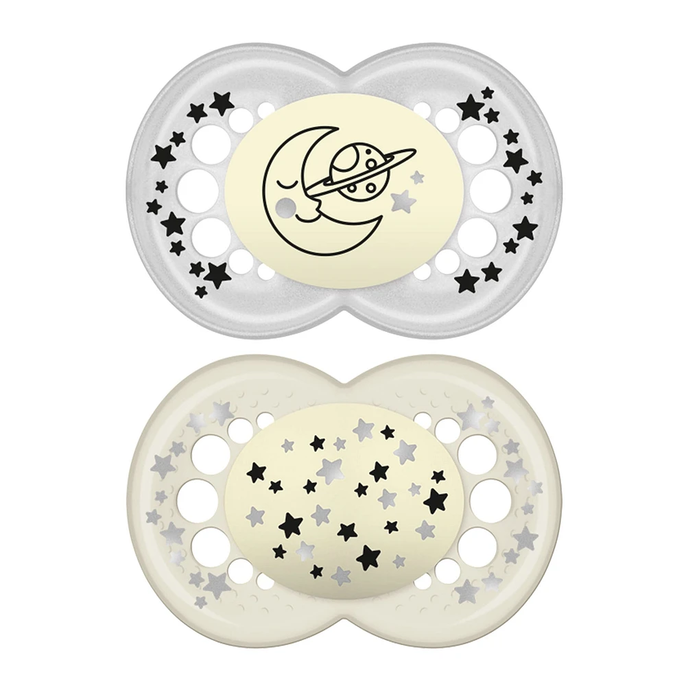 Pacifiers Set of 2 Glow in the Dark 6m+