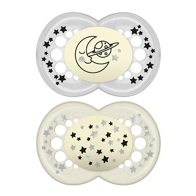 Pacifiers Set of 2  Glow in the Dark 6m+
