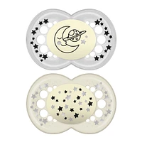 Pacifiers Set of 2  Glow in the Dark 6m+