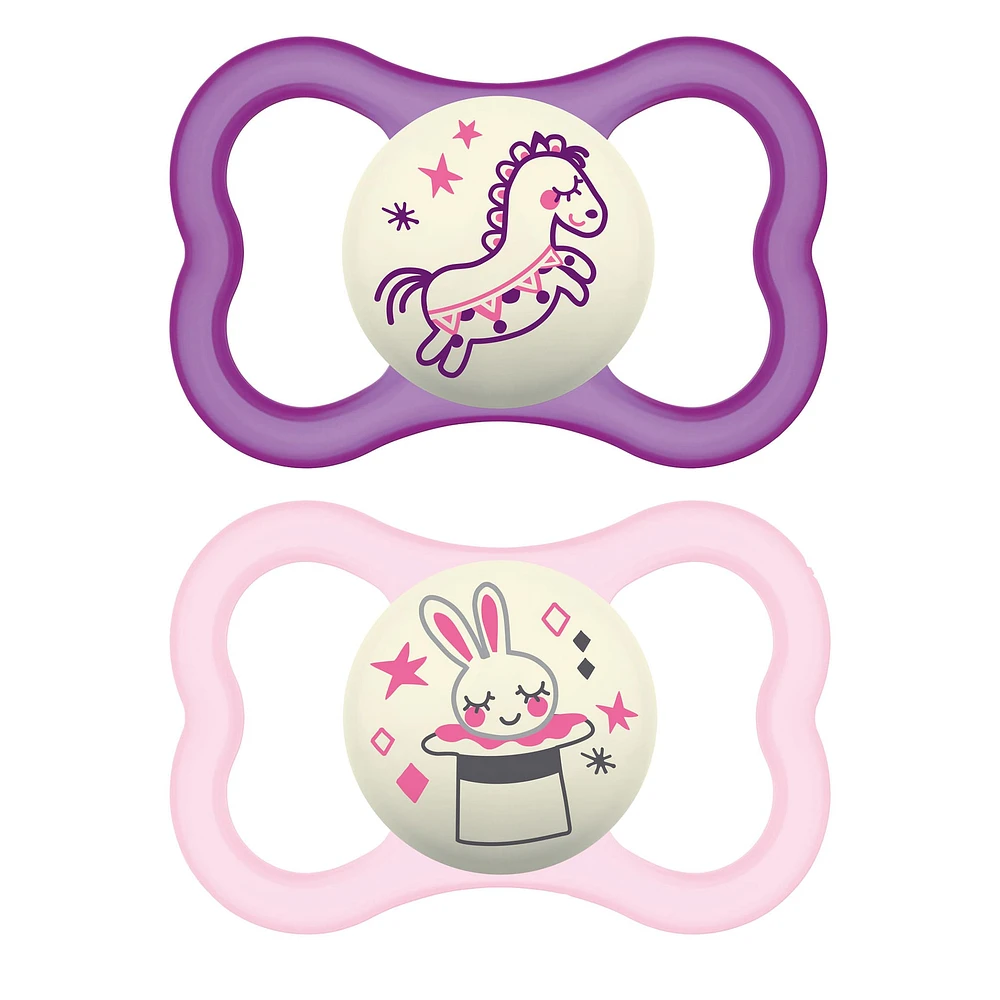 Air Night Pacifiers (2) 6m+ - Pink