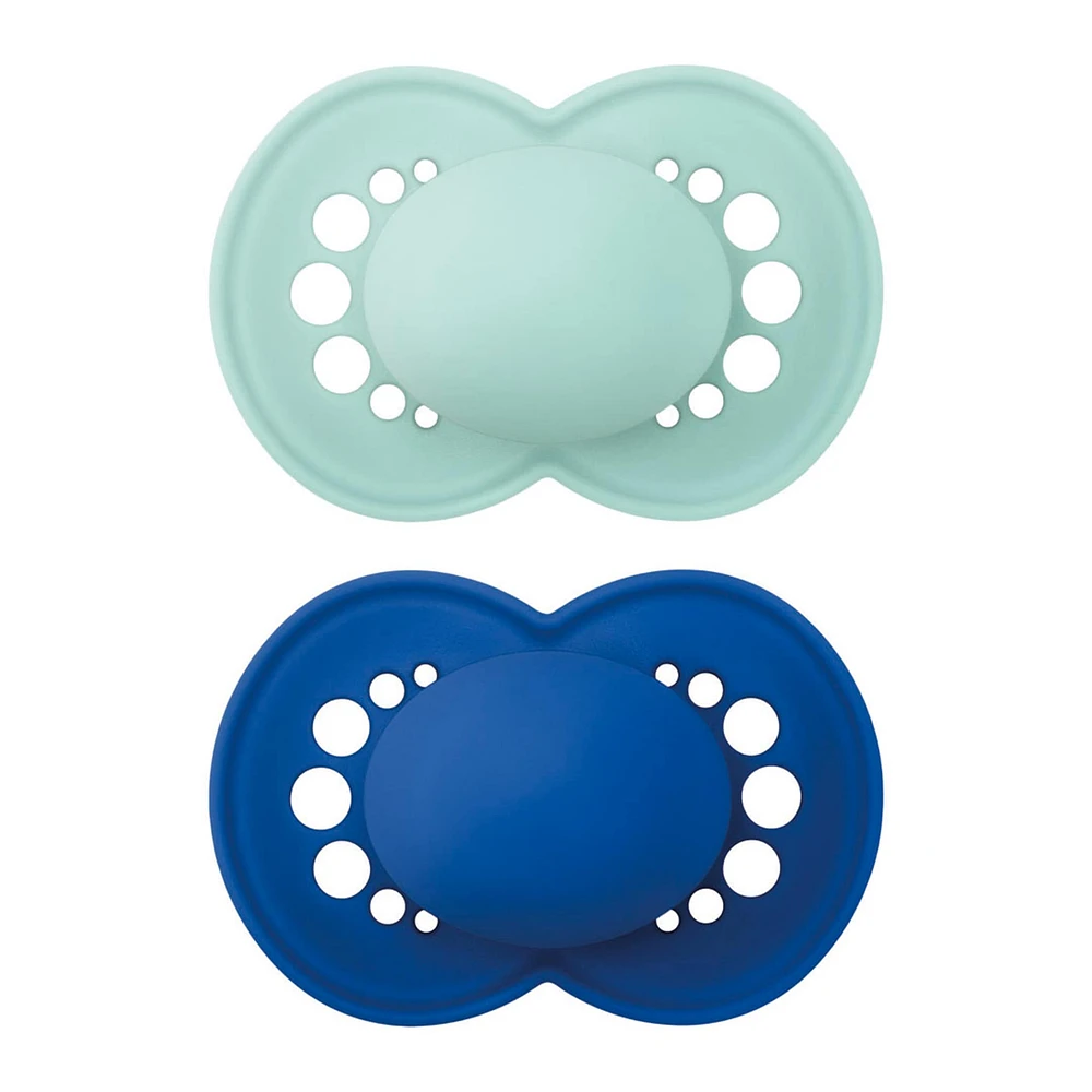 Suce Orthodontique Matte 16mois + Paquet de 2 - Bleu