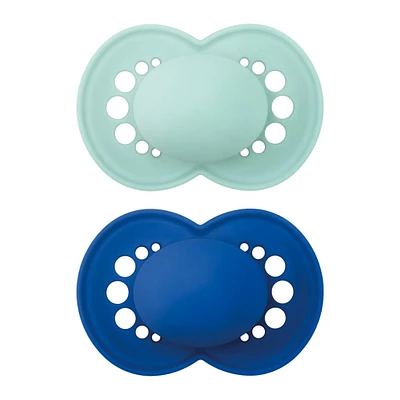 Suce Orthodontique Matte 16mois + Paquet de 2 - Bleu
