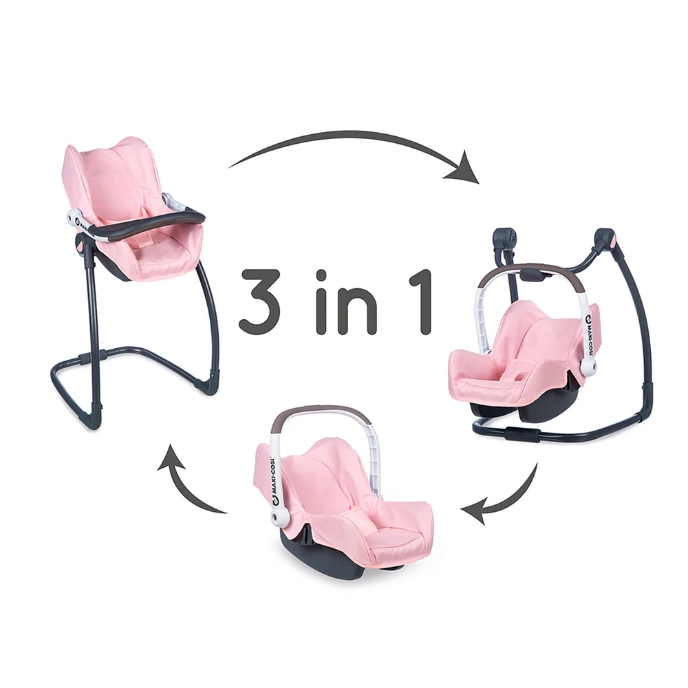 Seat & High chair 3-in1 for Doll - Pink