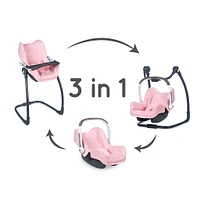 Seat & High chair 3-in1 for Doll - Pink