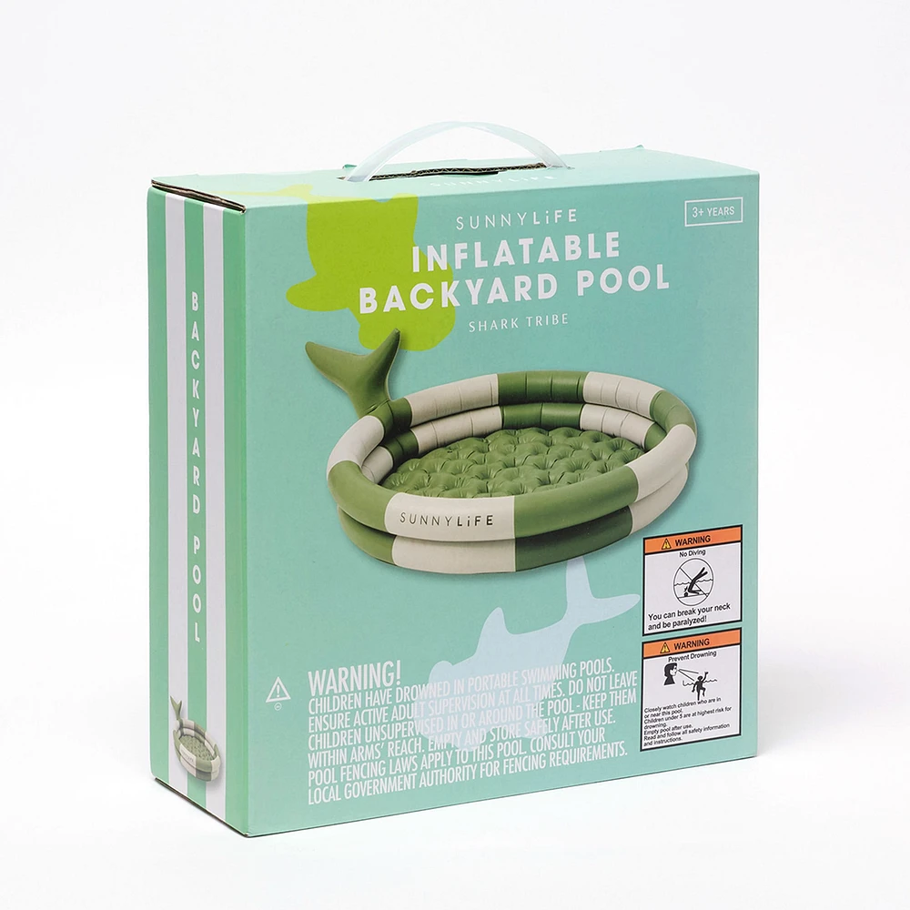Inflatable Backyard Pool - Shark Tribe