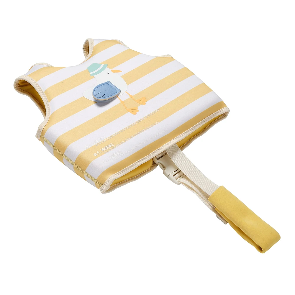 Kids Swim Vest 1-2y Sid the Seagull Mustard Stripe 