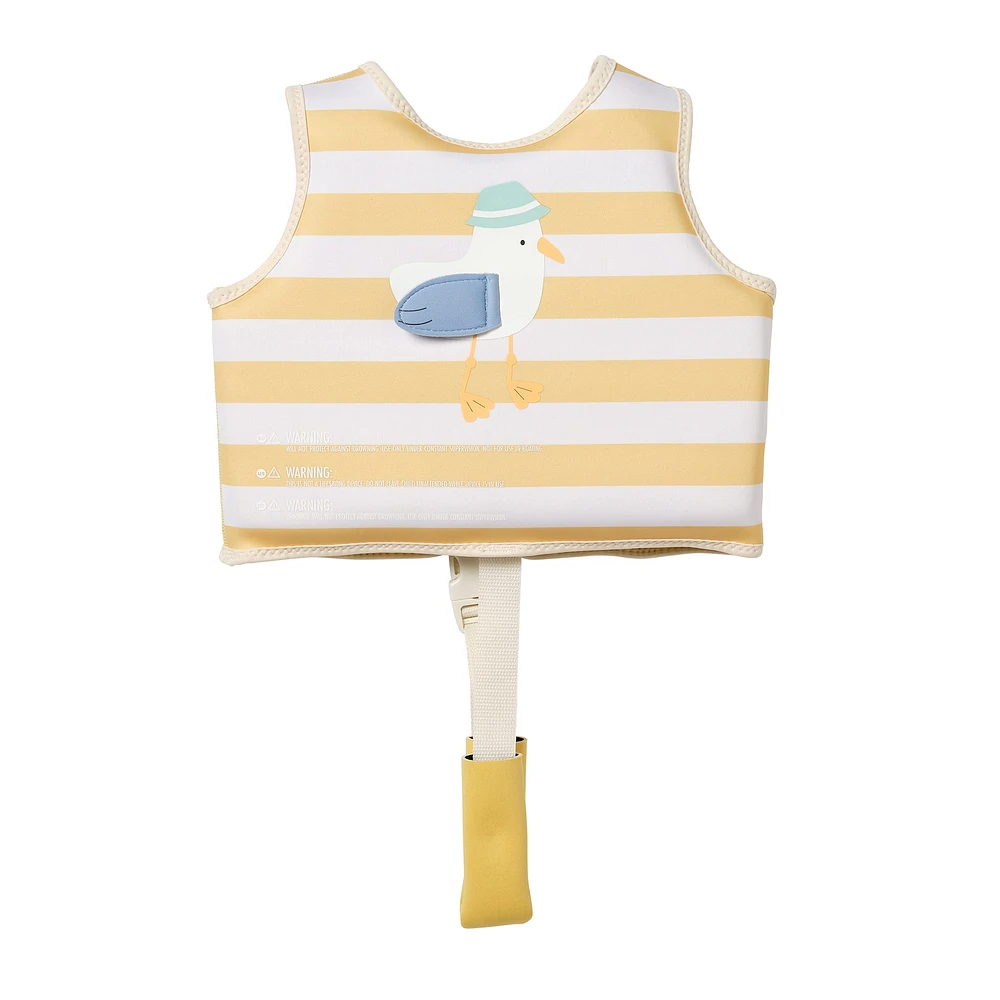 Kids Swim Vest 2-3y Sid the Seagull Mustard Stripe
