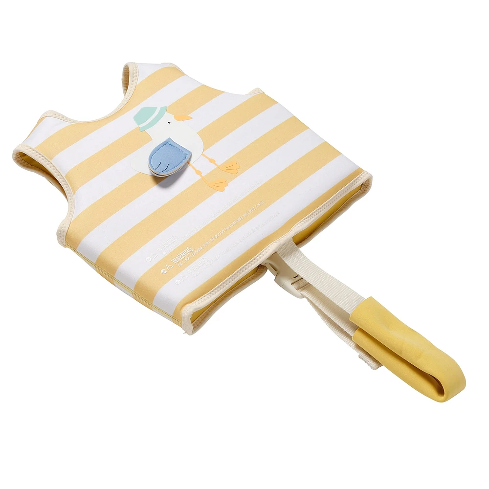 Kids Swim Vest 2-3y Sid the Seagull Mustard Stripe