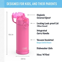 Bouteille Thermos 470ml - Rose Néon