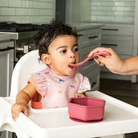 Mess-proof Silicone Pocket Bib Ruffle - Unicorn Confetti