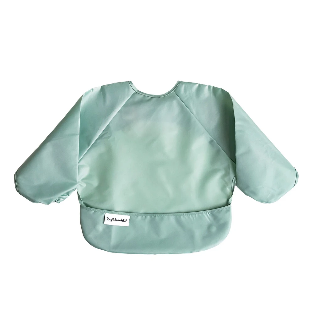 Mess-proof Full Sleeve Bib 2 Pack - Sage / Charcoal