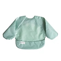 Mess-proof Full Sleeve Bib 2 Pack - Sage / Charcoal