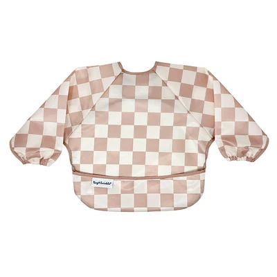 Mess-proof Full Sleeved Bib - Brown Checkers 6-24m