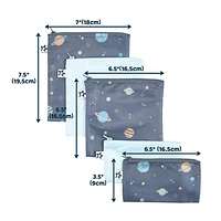 Reusable Snack Bags 5 Pack - Space