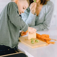 Toddler Safe Wooden Knife and Cutting Board Set