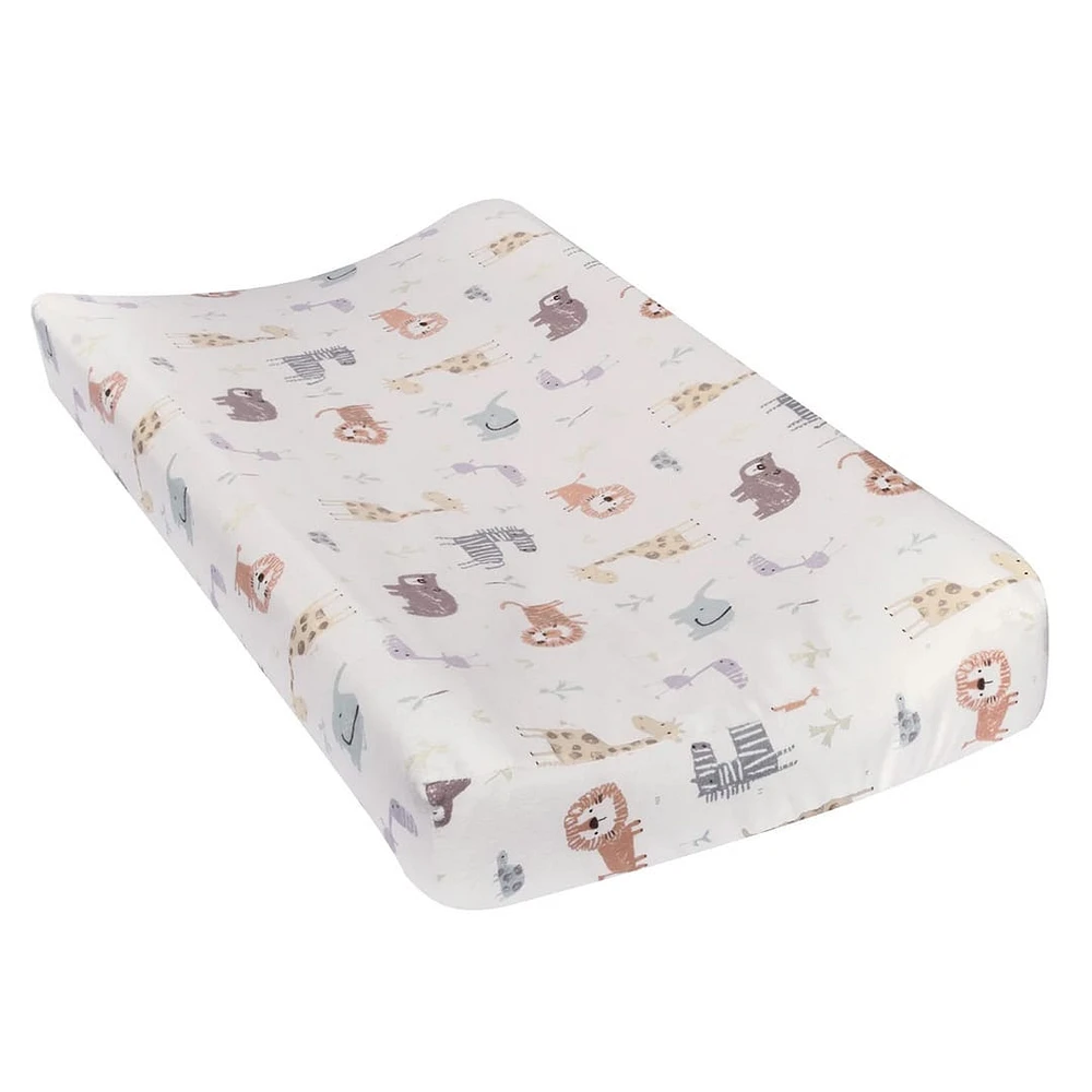 Deluxe Flannel Changing Pad Cover - Jungle Friends