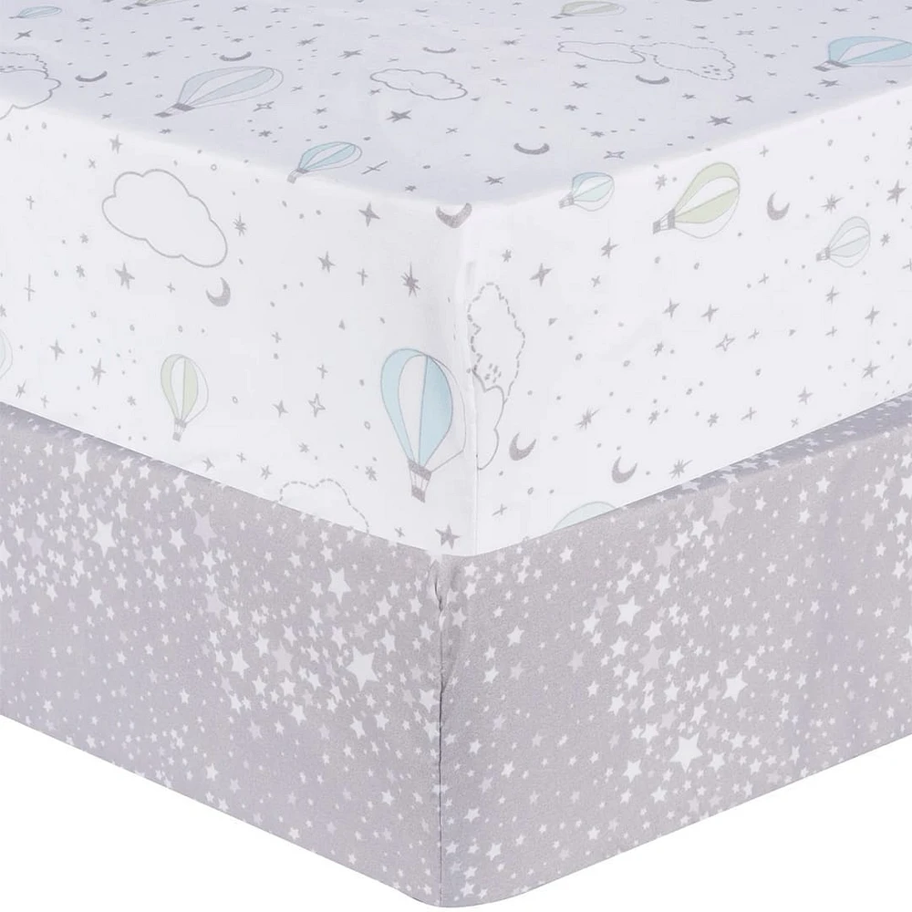 Drap Contour pour lit de Bébé (2) - Mongolfière