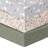 Flannel Crib Fitted Sheet (3) - Bunny