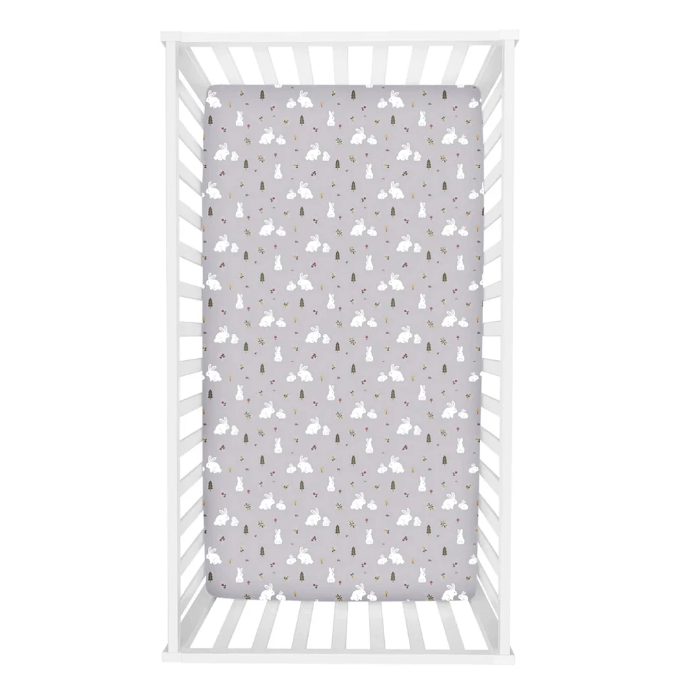 Flannel Crib Fitted Sheet (3) - Bunny