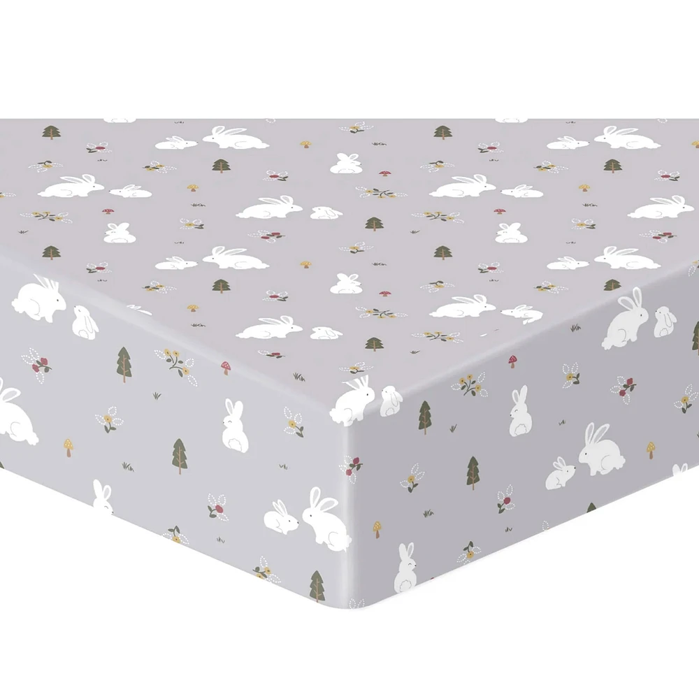 Flannel Crib Fitted Sheet (3) - Bunny