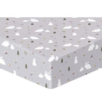 Flannel Crib Fitted Sheet (3) - Bunny