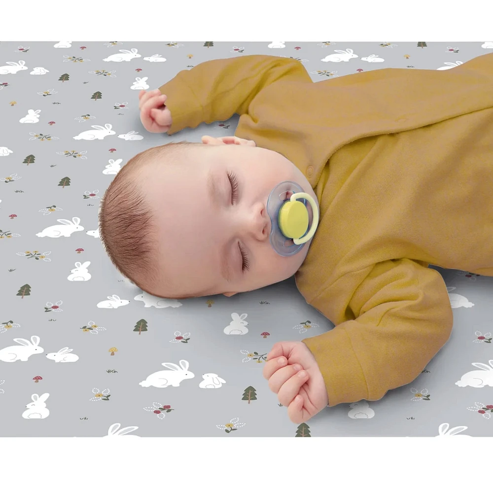Flannel Crib Fitted Sheet (3) - Bunny