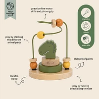BWooden Beads Maze Mr Dino
