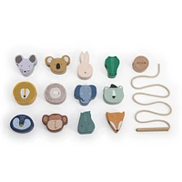 Wooden Animal Lacing Beads