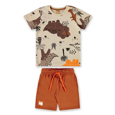 Ensemble de 2 Pièces Imprimée Dinos 2-8ans