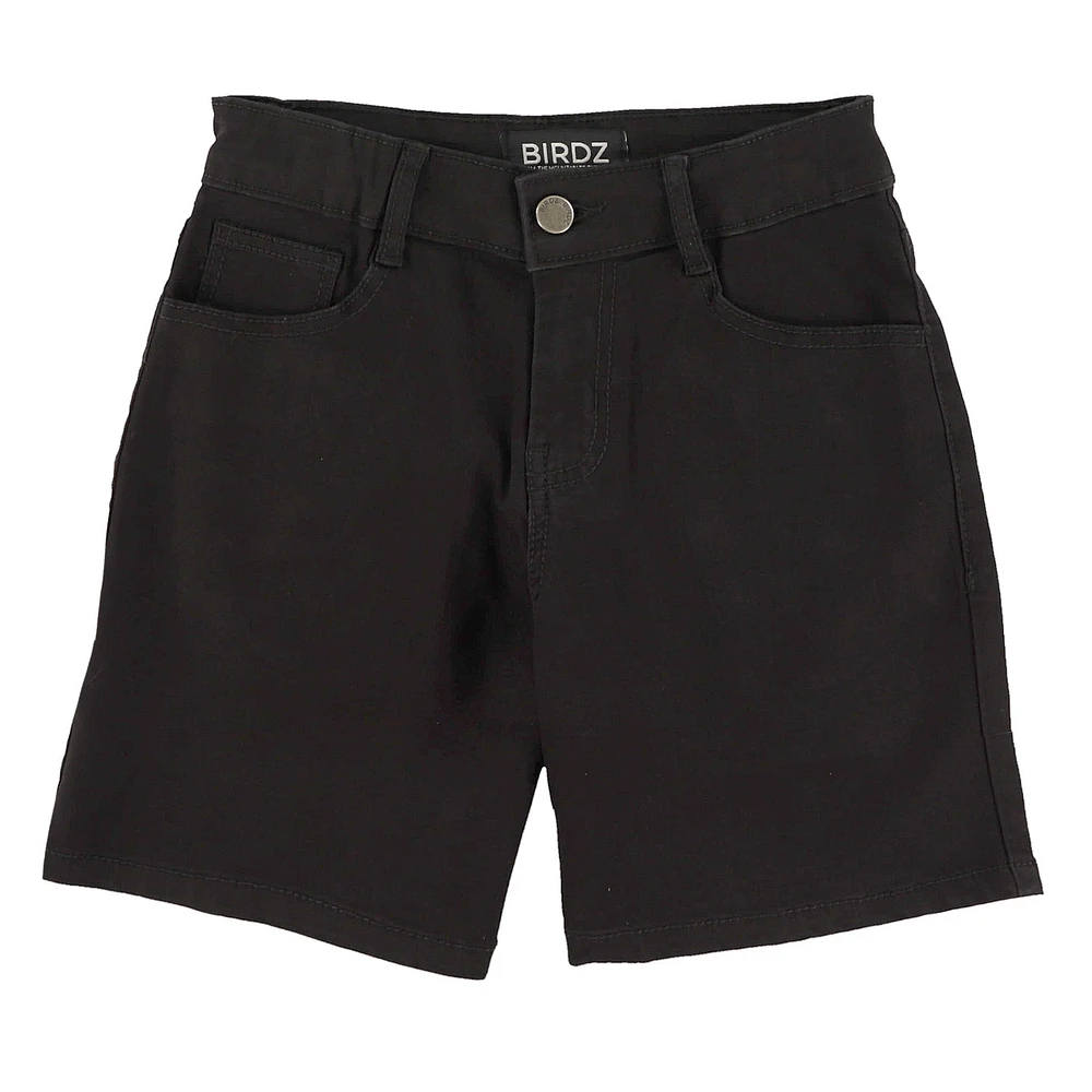 Wide Leg Black Denim Short 10-16y