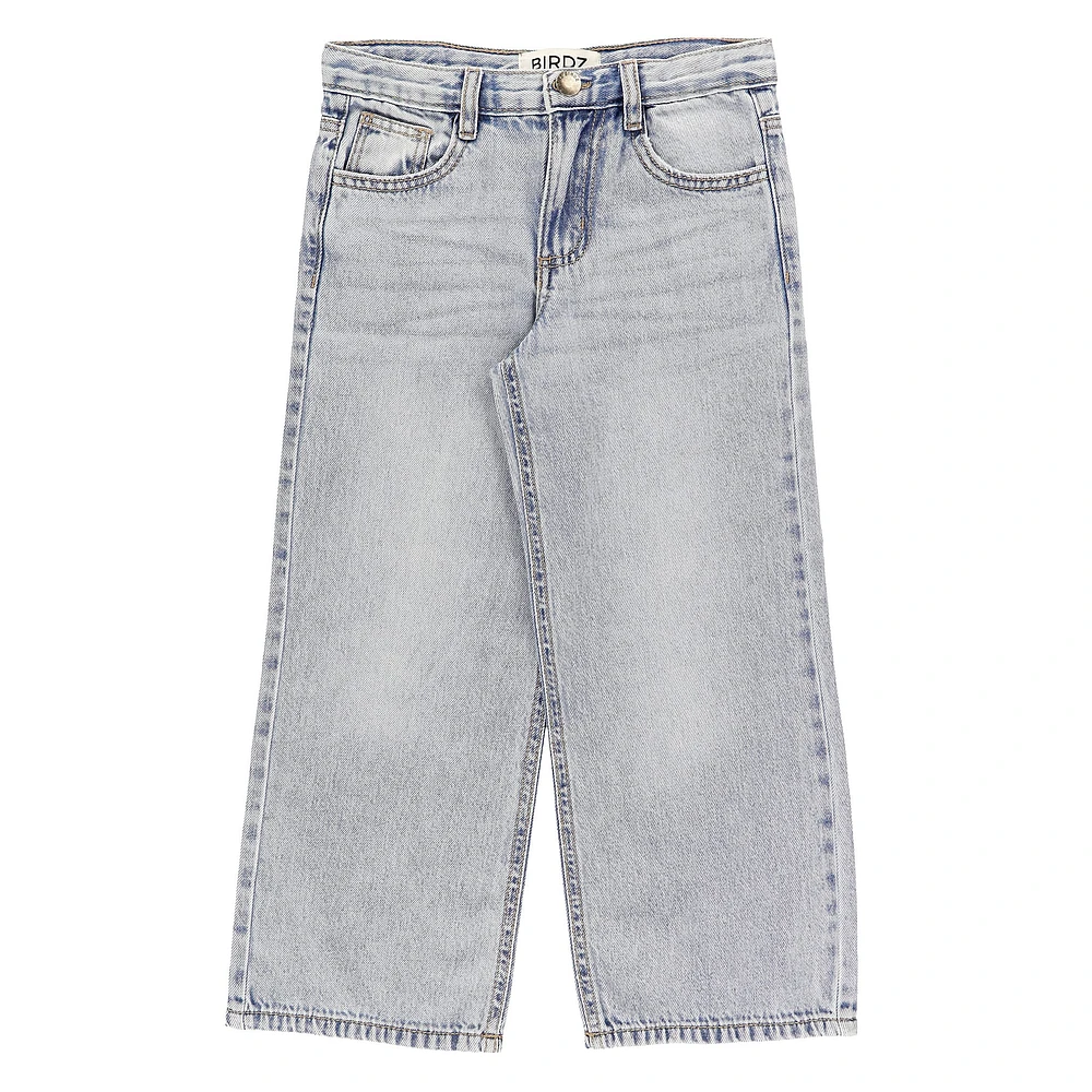Jeans Jambe Large Fleurs 10-16ans