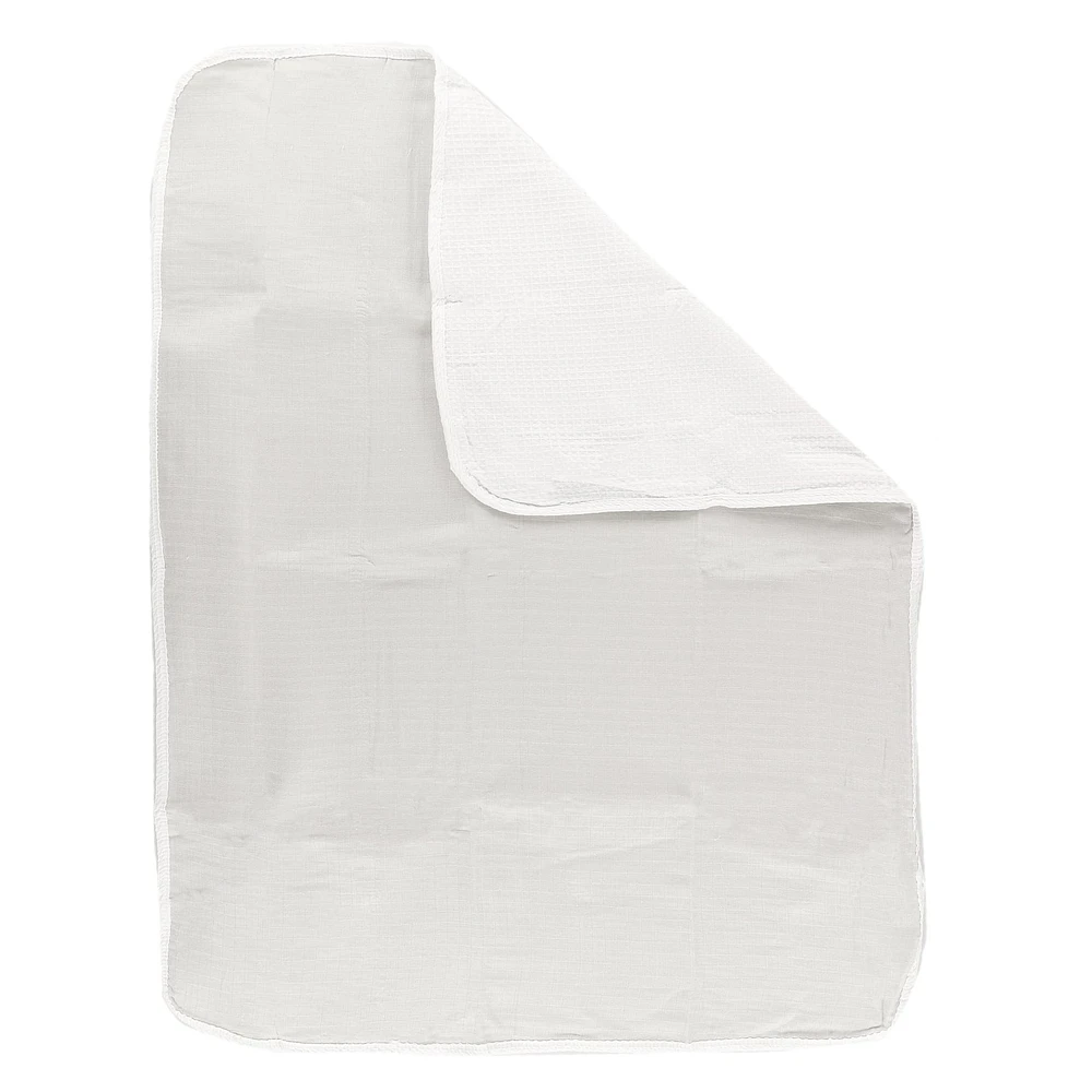 Reversible Muslin Waffle Blanket - Grey / White