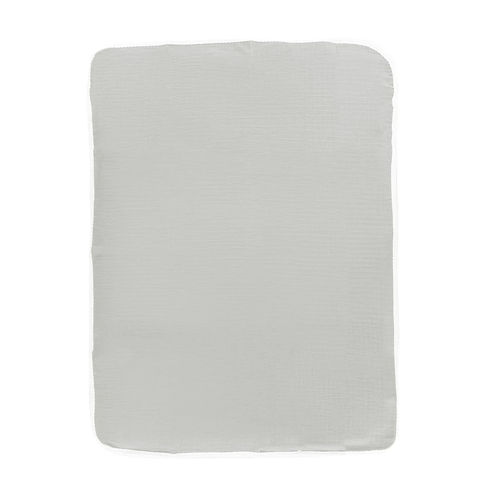 Reversible Muslin Waffle Blanket - Grey / White