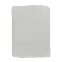 Reversible Muslin Waffle Blanket - Grey / White