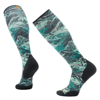 Ski Targeted Cushion Green Slopes Print Otc Socks Black