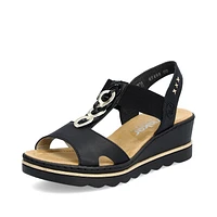Black Wedge Sandal