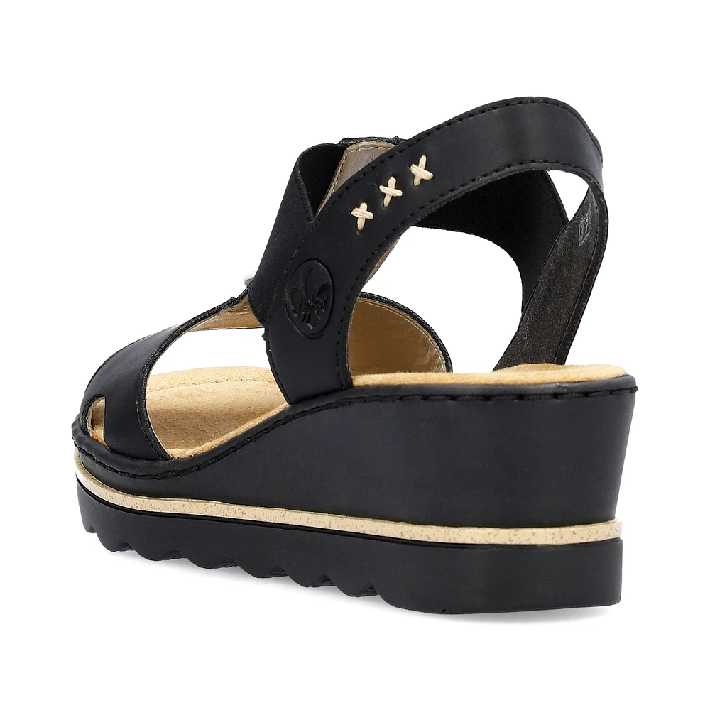 Black Wedge Sandal