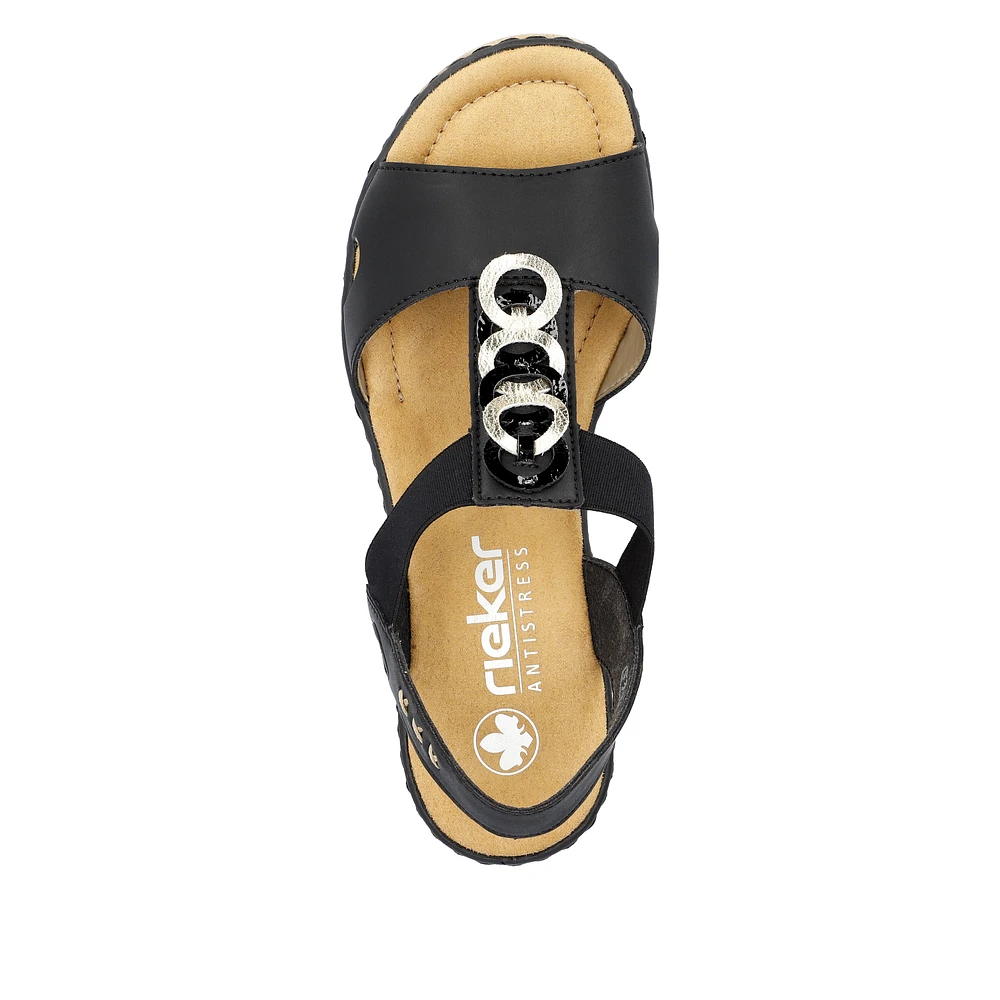 Black Wedge Sandal