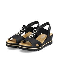 Black Wedge Sandal