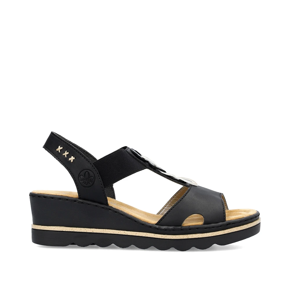 Black Wedge Sandal