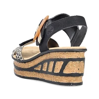 Ginger Black Wedge Sandal