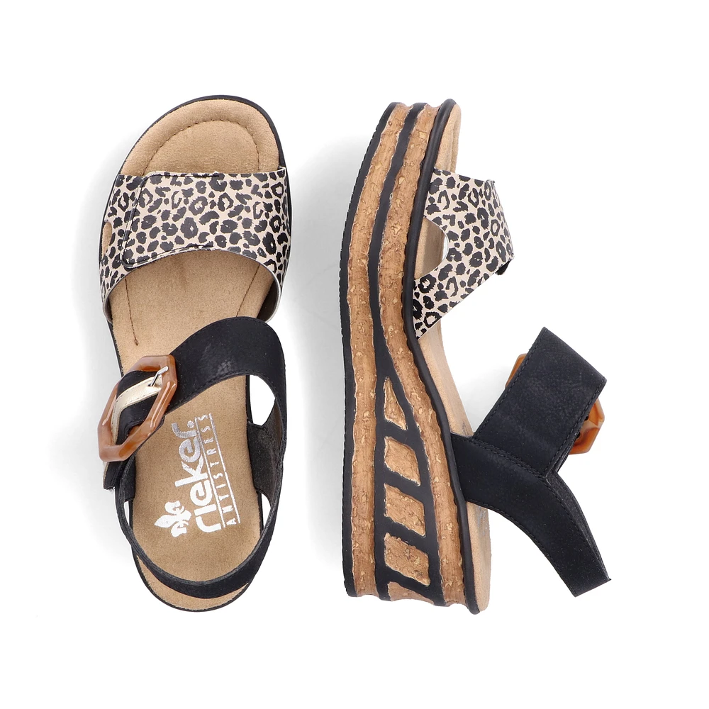 Ginger Black Wedge Sandal