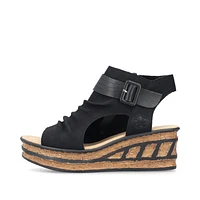 Black Wedge Sandal