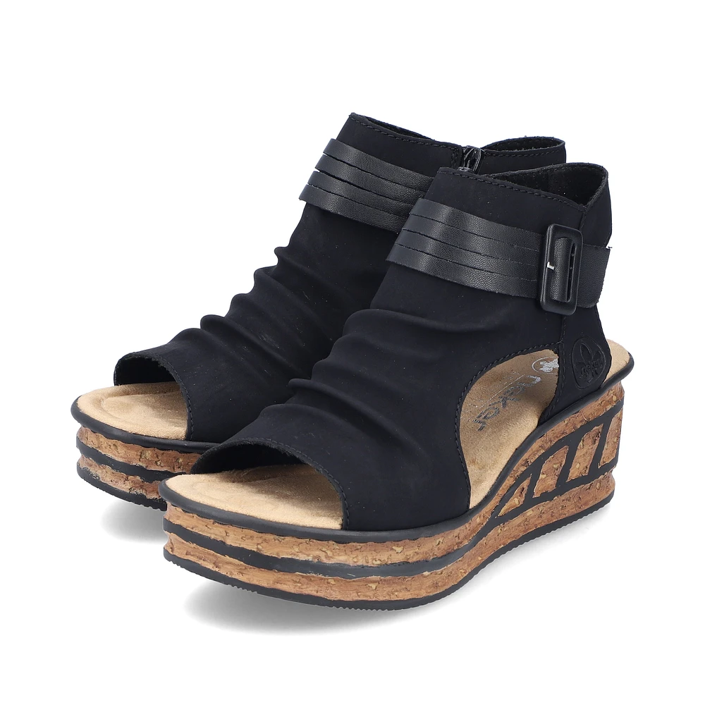 Black Wedge Sandal
