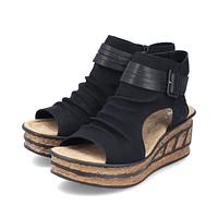 Black Wedge Sandal