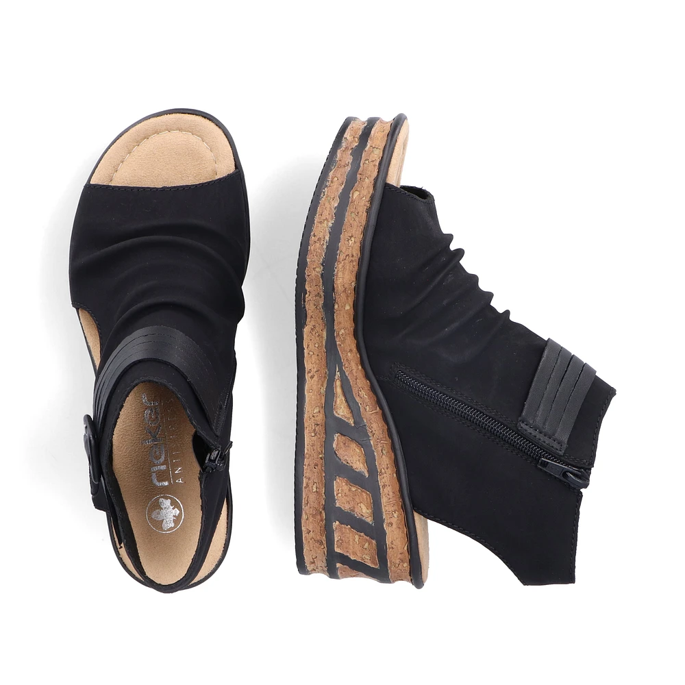 Black Wedge Sandal