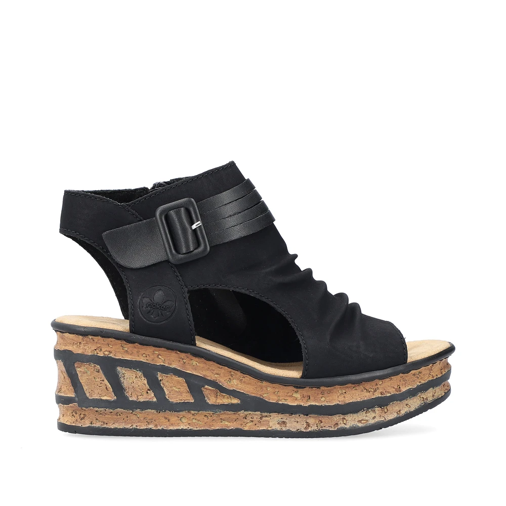 Black Wedge Sandal