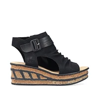 Black Wedge Sandal