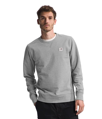 Men's Heritage Patch Crew TNF Medium Grey Heather White