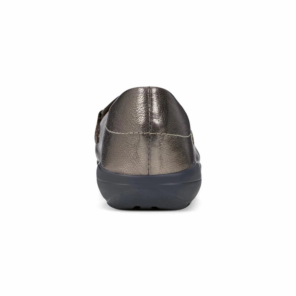 Amalie - Pewter727 Goat Mercury Leather Brown